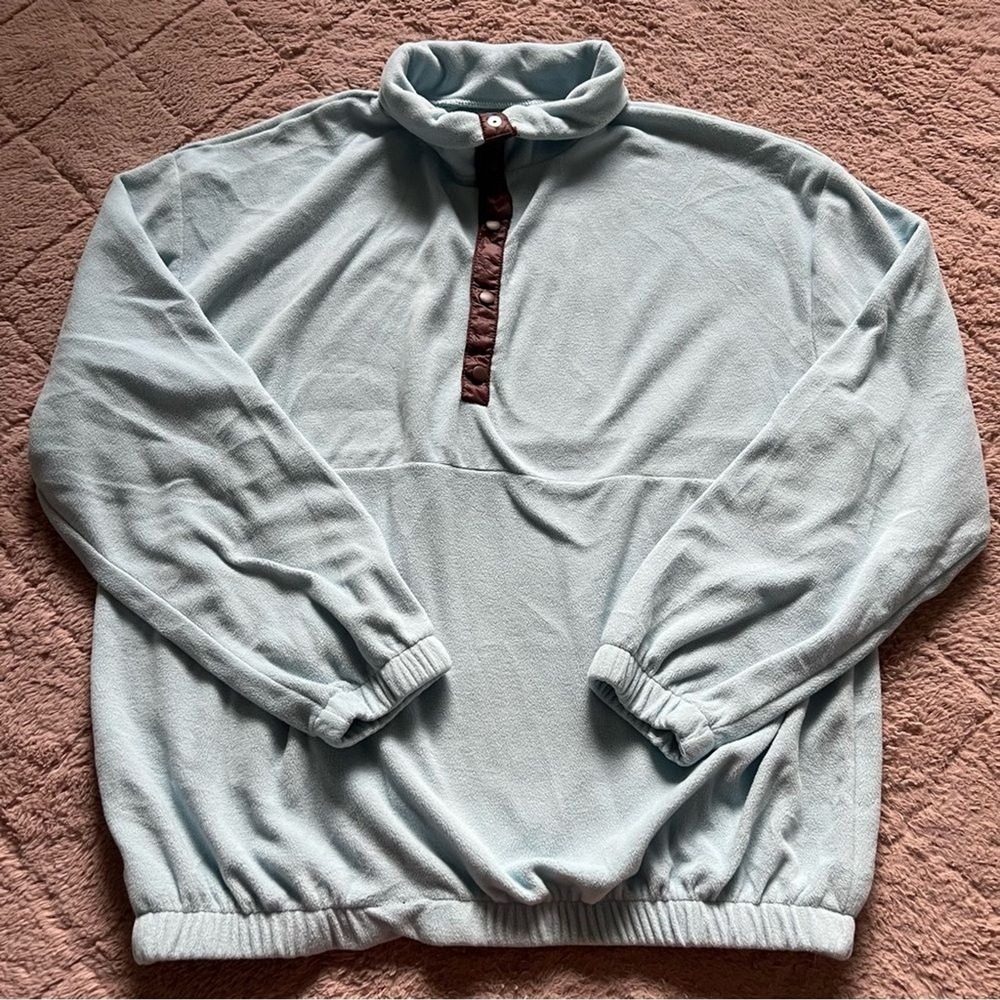 Urban Outfitters Blue Quarter Zip Sweatshirt Preppy Minimalist Athleisure Size M